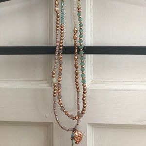 Multi-colored long necklace